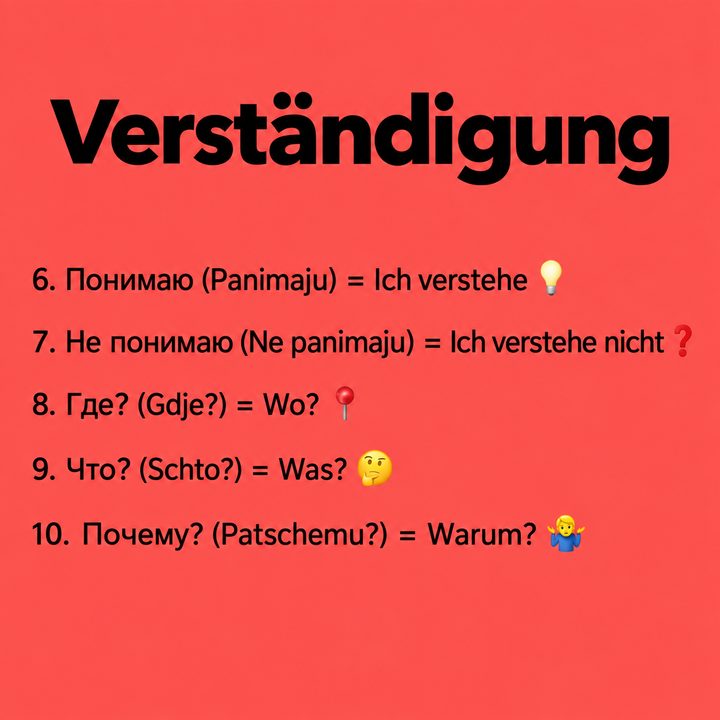 Verständigung: Ich verstehe, Wo, Was, Warum